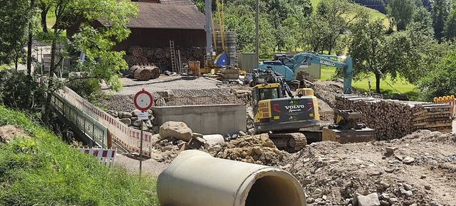 Der Bau der Vogtshofbrcke ist in vollem Gange.  | Foto: Landratsamt Emmendingen