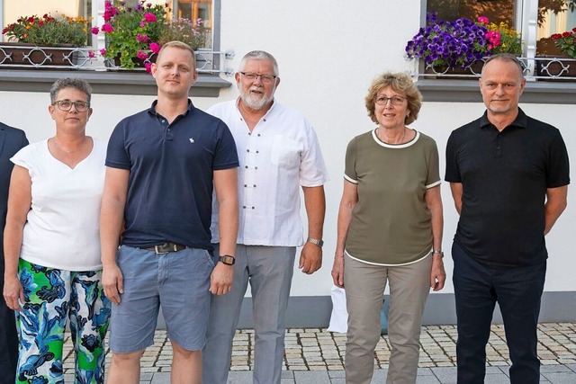 Aus dem Bugginger Gemeinderat verabsch...er Karle, Gisela Guth und Dirk Mller.  | Foto: Volker Mnch