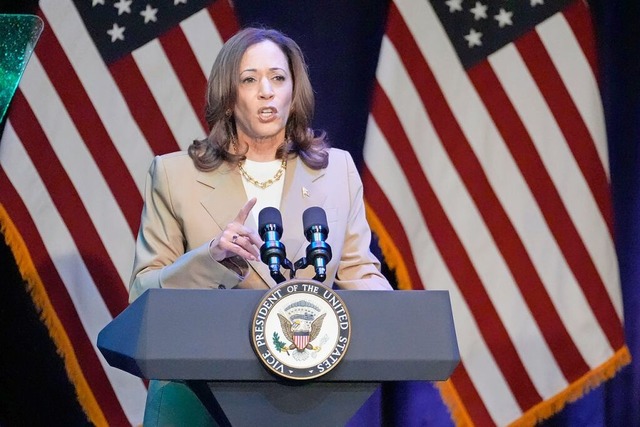 Kamala Harris hat gengend Stimmen fr die US-Prsidentschaftskandidatur.  | Foto: Stephanie Scarbrough (dpa)