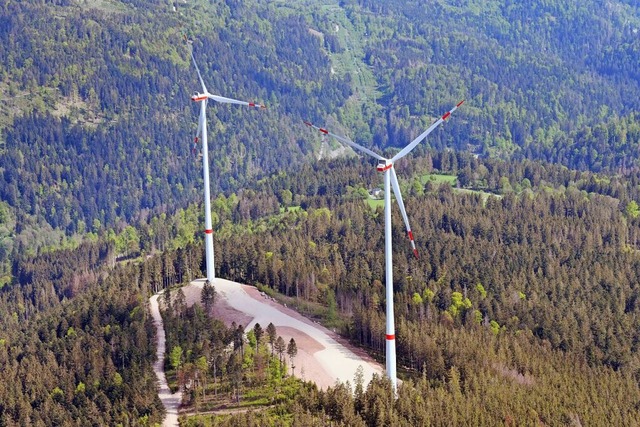 Der bestehende Windpark Husern auf einer Luftaufnahme  | Foto: Erich Meyer