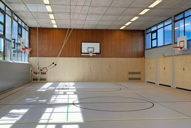 Die Sporthalle der Theodor-Heuss-Realschule in Lrrach soll nach den Ferien fertig sein