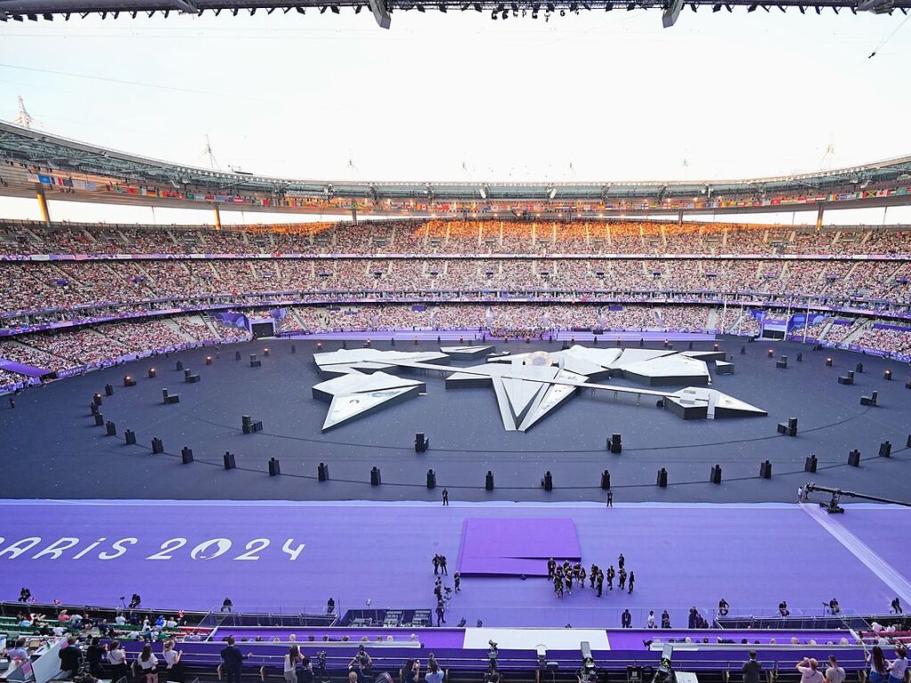 Blick ins Stade de France whrend der Schlussfeier in Paris.