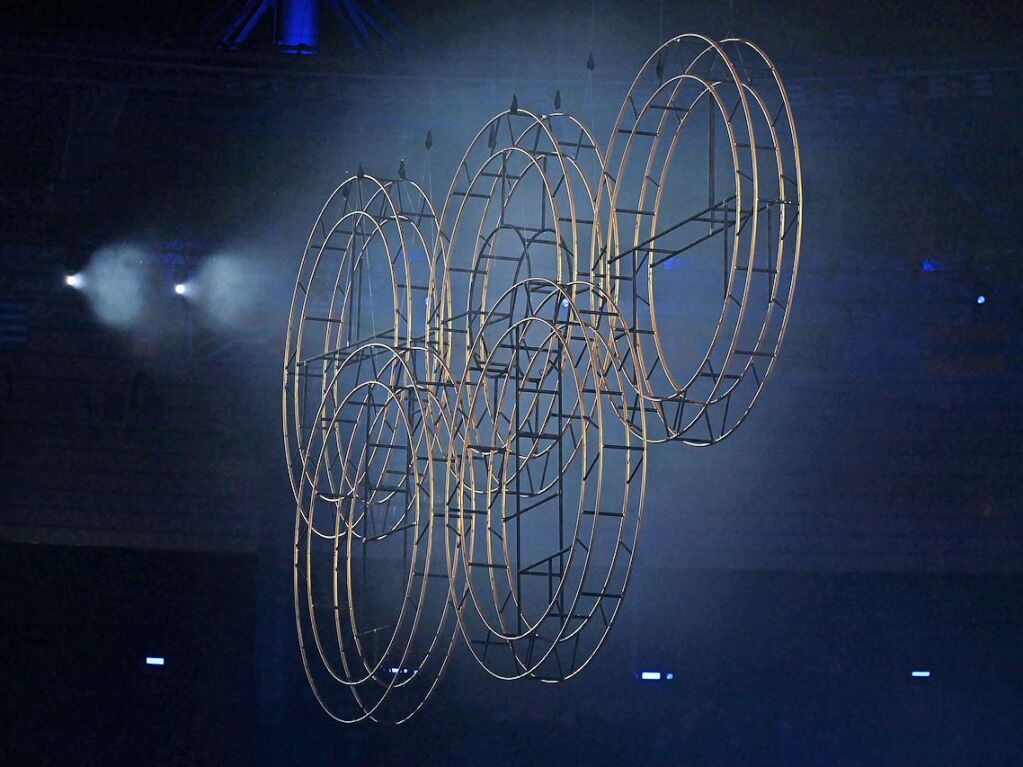 Die Olympischen Ringe im Stadion