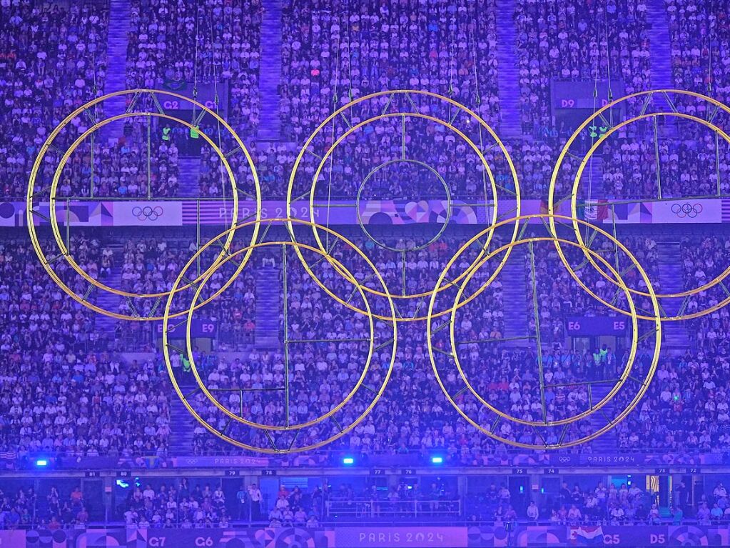 Die Olympischen Ringe im Stadion