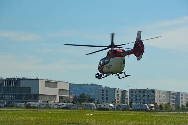 Vom Standort Freiburg deckt die DRF Lu...spricht einer Flugzeit von 15 Minuten.  | Foto: Sebastian Heilemann