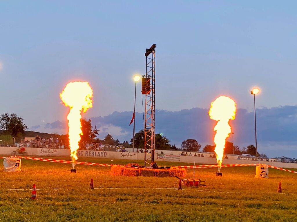 Mit einem „Feuerboost“ wurde jeder einzelne Rennlauf beendet.