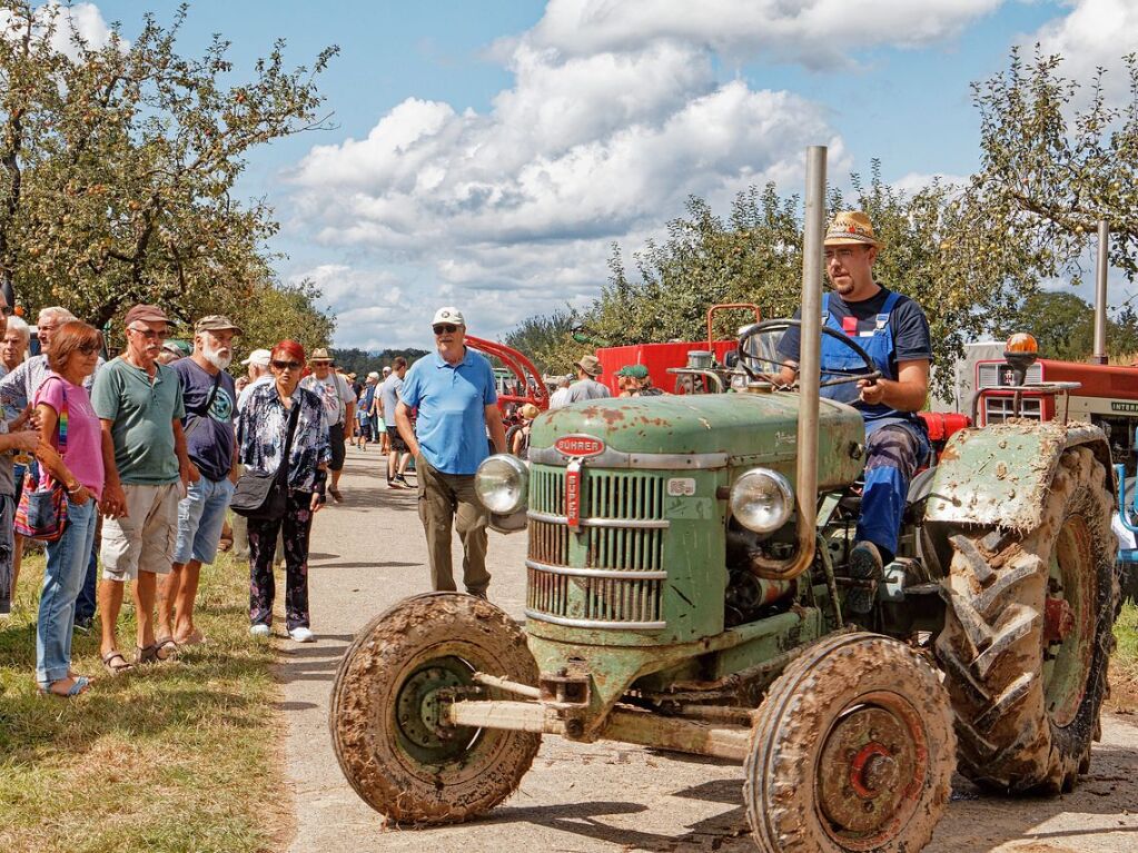 Auf in den Schlamm ... Szenen vom 34. Bulldog- und Oldtimertreffen der Bulldog- und Schlepperfreunde Oberhausen am Sonntag.