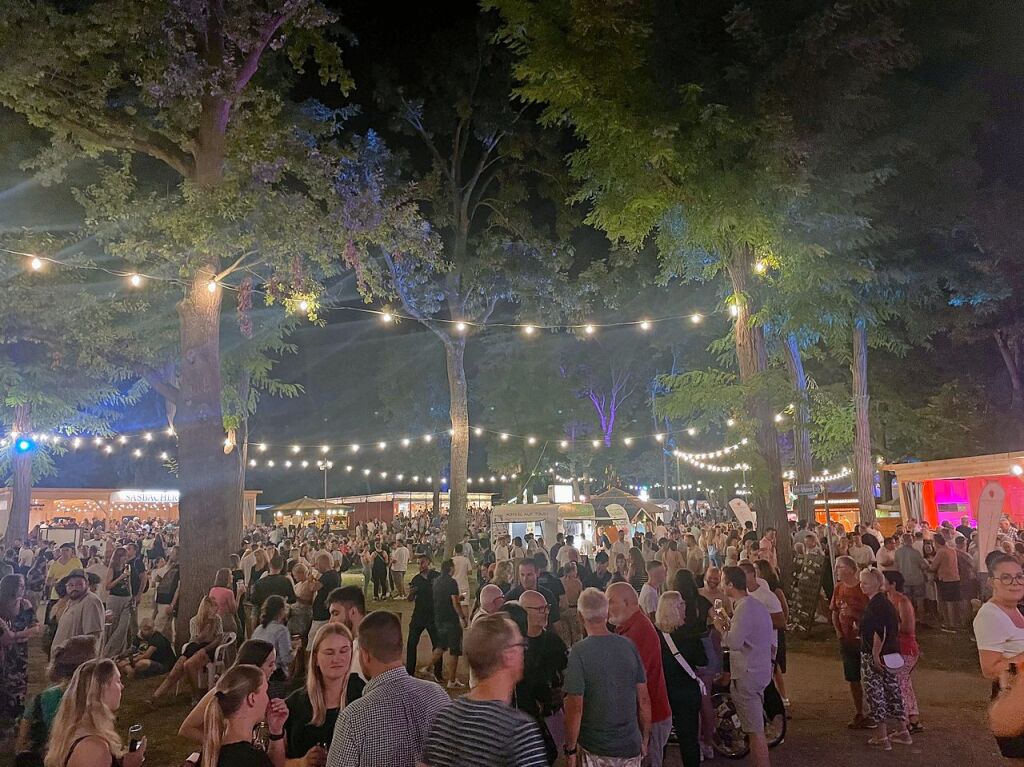 Tausende genossen auf dem Weinfest die schne Stimmung.