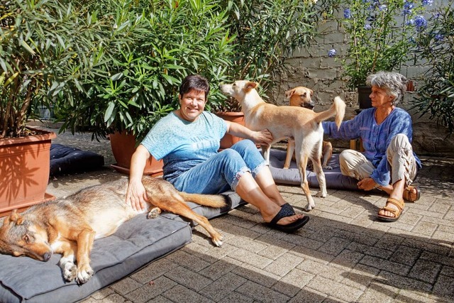 Heidi Birrer (links) und Karin Barwick...lfen Straenhunden in und aus gypten.  | Foto: Ruth Seitz