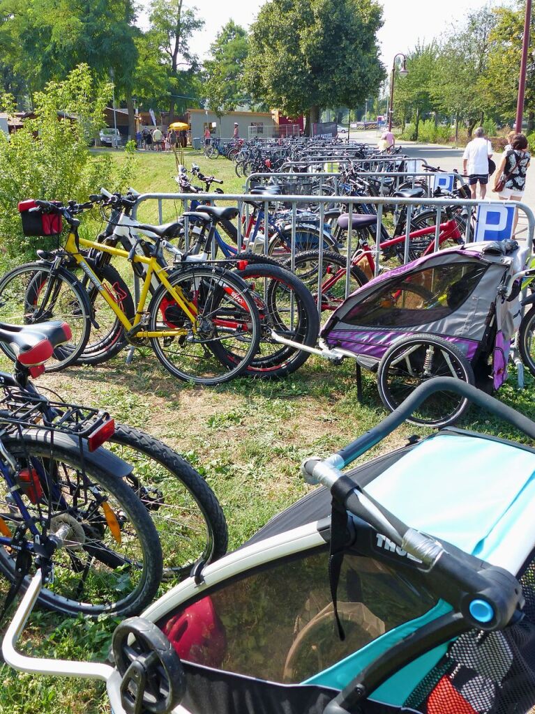 Viele Besucher kamen mit dem Rad zum Weinfest.