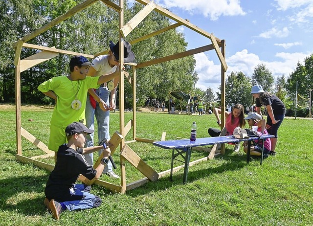 Kinder der Stadtranderholung zimmern a... diesjhrigen Ferienfreizeit Htten.    | Foto: Endrik Baublies