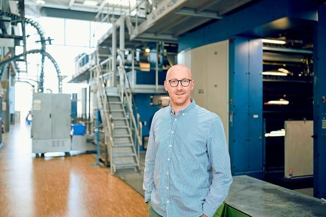 Daniel Binder, Produktionsleiter bei F...em die Badische Zeitung gedruckt wird.  | Foto: BZ