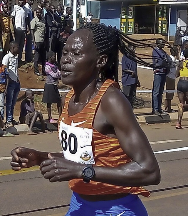 Rebecca Cheptegei bei einem Rennen in Uganda   | Foto: Uncredited (dpa)