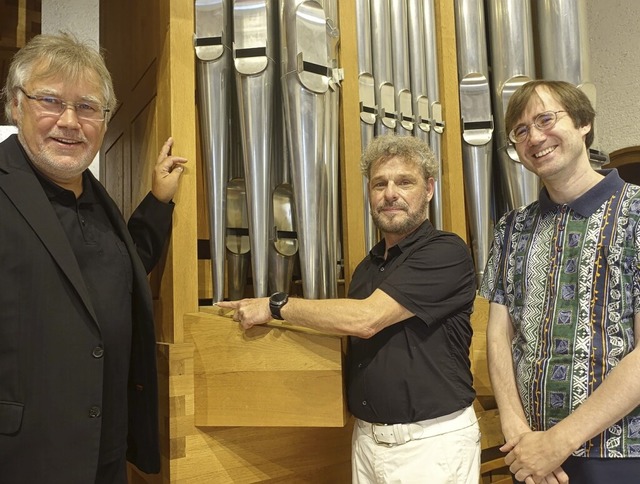 Pfarrer Joachim Kruse, Kirchenmusikdir...kalischen Abend in der Christuskirche.  | Foto: Roswitha Frey