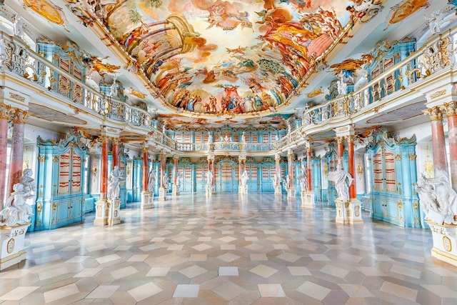 Architektonischer Hhepunkt: der Bibliothekssaal im Kloster Schussenried  | Foto: Staatliche Schlsser und Grten Baden-Wrttemberg