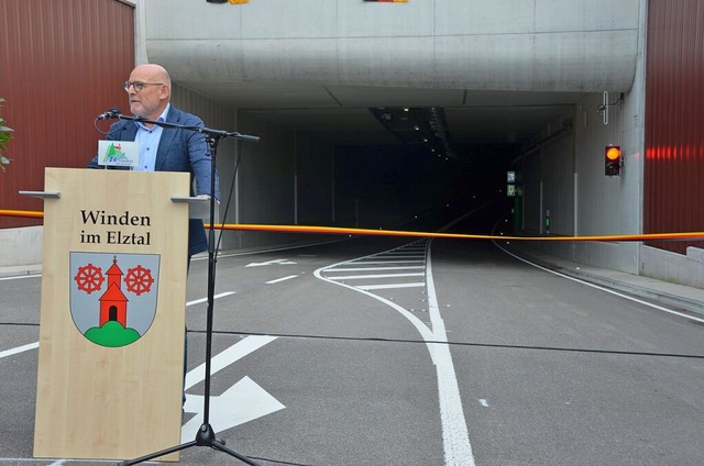 Verkehrsminister Hermann in Winden im Elztal  | Foto: Felix Lieschke-Salunkhe