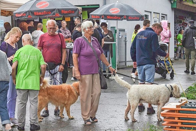 Trotz des Regens sind am Sonntag viele...ommen und zeigten so ihre Solidaritt.  | Foto: Walter Holtfoth