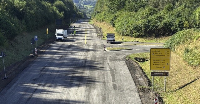 Die Bundesstraen-Baustelle in Hhe de...g nach Fahrnau, Krnberg und Gersbach.  | Foto: Monika Weber