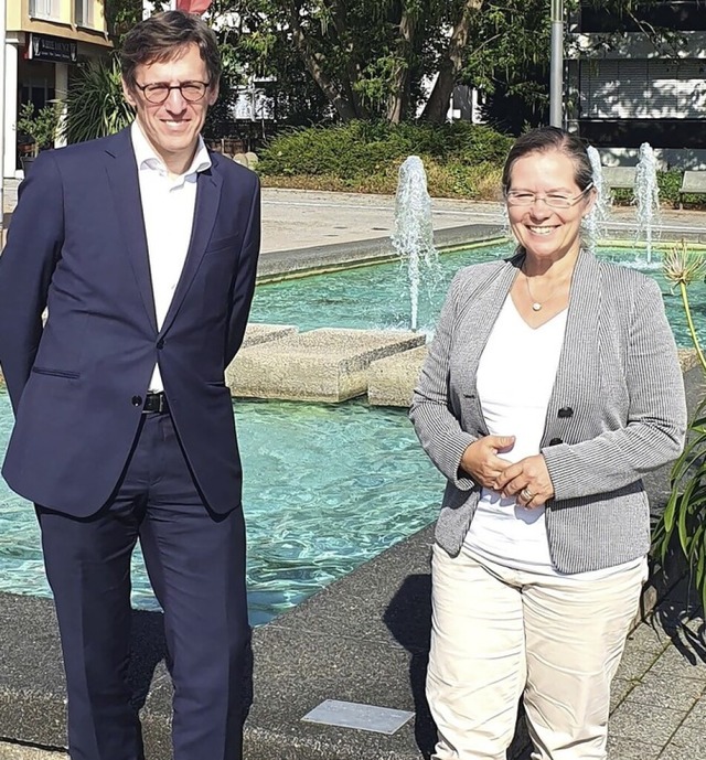 Christian Nell, Gesandter an der Deuts...er Schweiz, besuchte OB Diana Stcker.  | Foto: Stadtverwaltung Weil am Rhein / Huber 