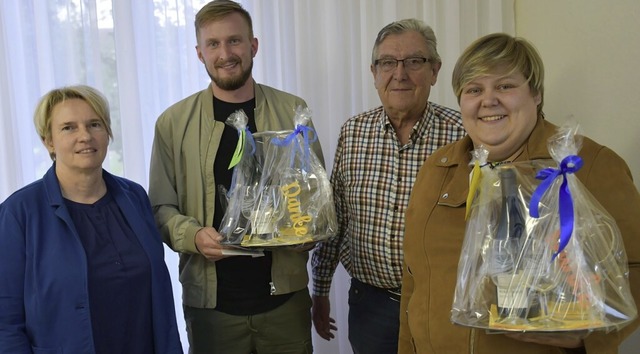 Elke Frank-Eschbach (links) wurde verp...r (Zweiter von rechts) verabschiedet.   | Foto: Heinz und Monika Vollmar