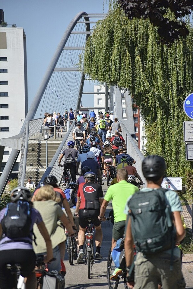 Beliebter Slow-up in Weil am Rhein  | Foto: Hannes Lauber