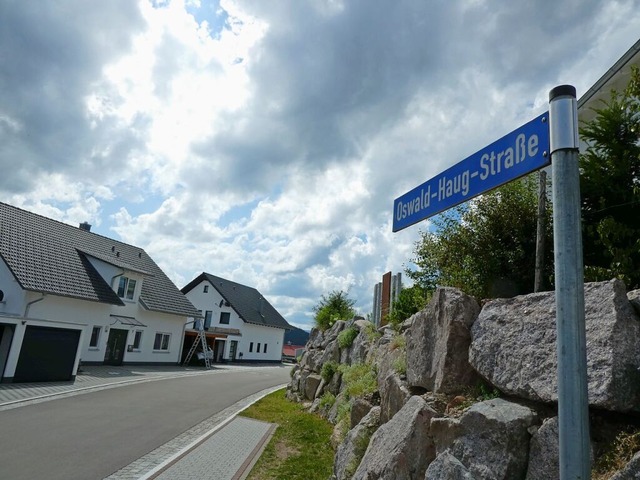 Die Oswald-Haug-Strae liegt im Neubaugebiet an der Fehrn.  | Foto: Roland Weis