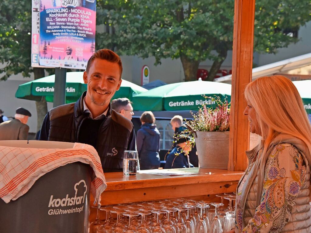 Brgermeister Raphael Walz freut sich ber das 21. Weinfest in seiner Gemeinde