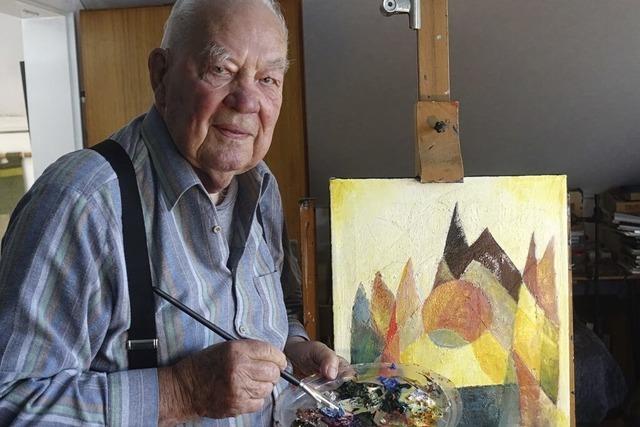 Waldemar Dinkat ist mit 95 Jahren noch jeden Tag im Atelier