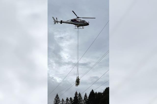 Spezial-Heli bei Blitzschden im Einsatz