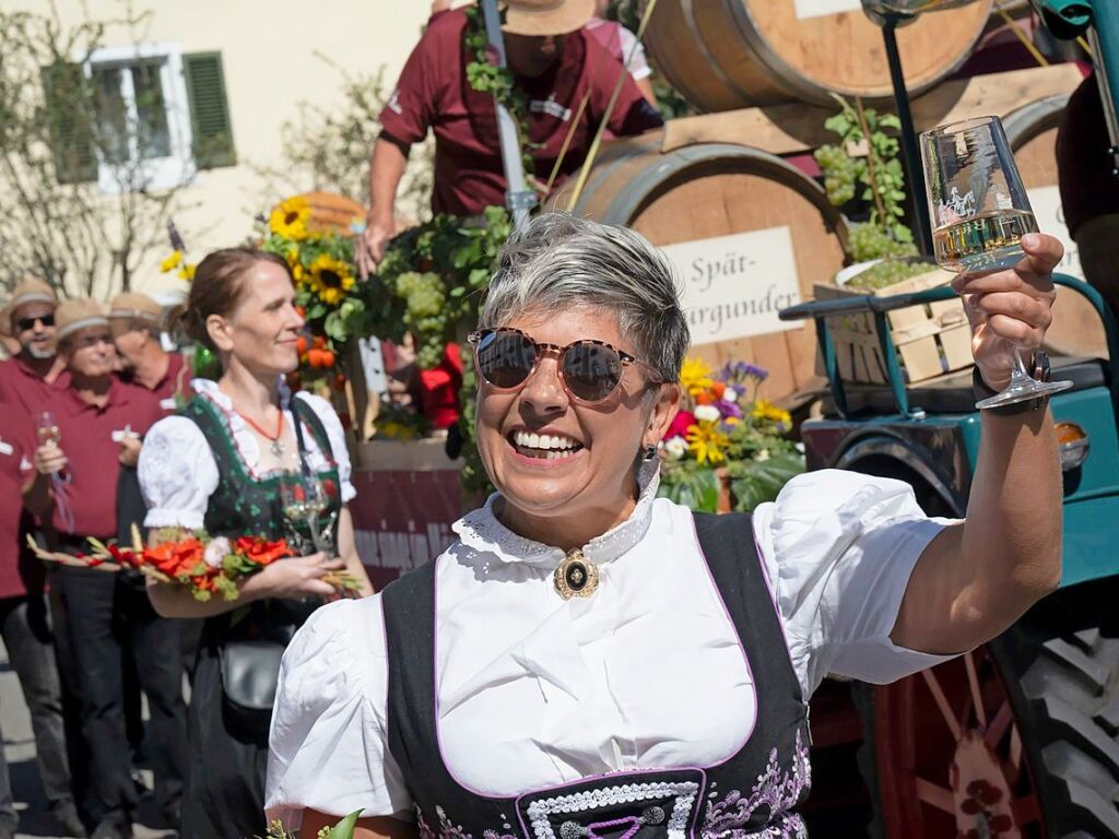 Der Umzug ist der Hhepunkt des Winzerfestwochenendes.