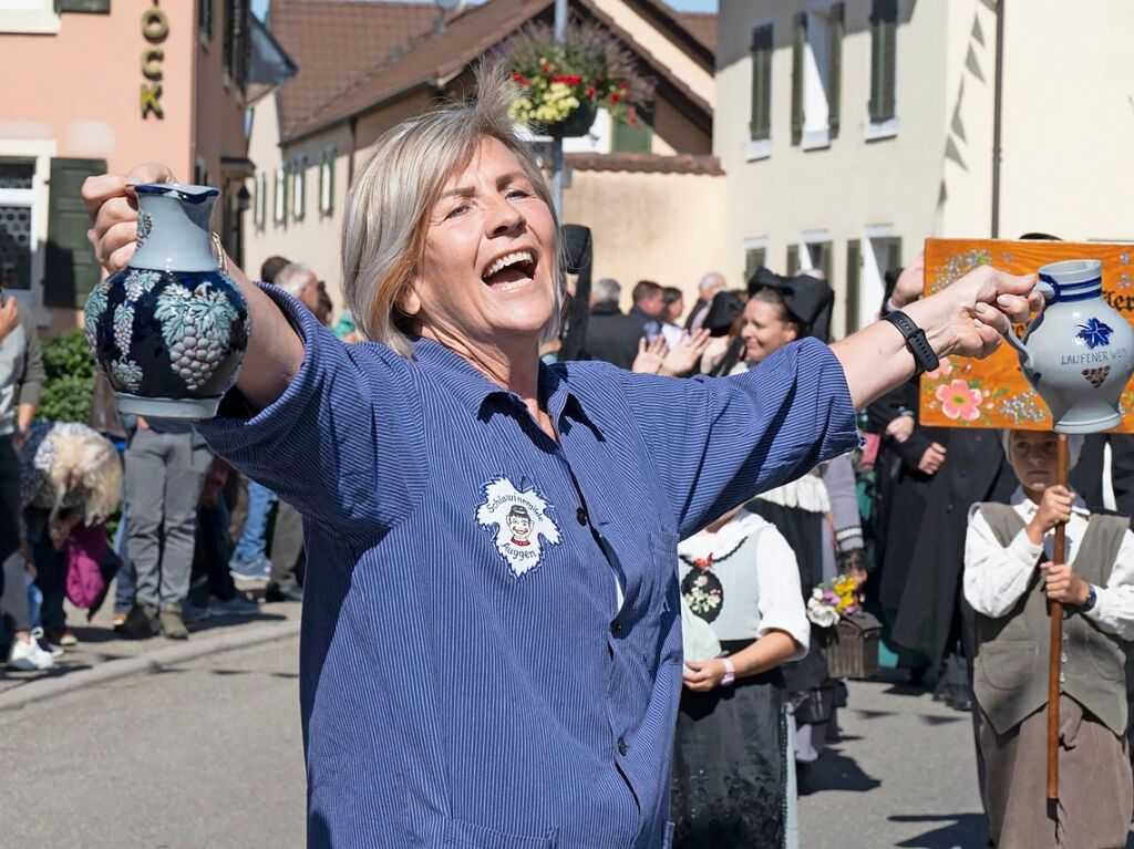 Die Auggener Schlawinergilde schenkte Wein aus.