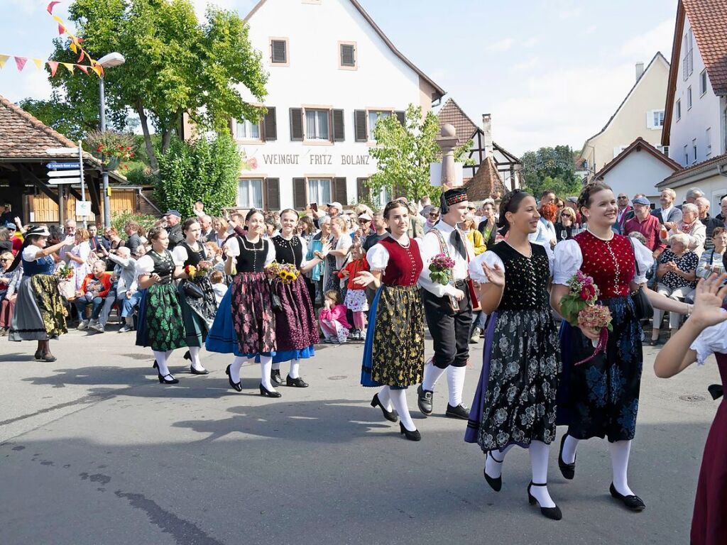 Der Umzug ist der Hhepunkt des Winzerfestwochenendes.