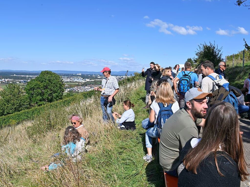 Beste Laune bei bestem Wetter gab es bei der Weinwanderung am Sonntag zwischen Wolfenweiler und Freiburg-St.Georgen.