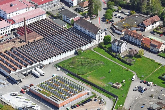 Das Schpflin-Areal (Vordergrund) soll...ebendiges und urbanes Quartier werden.  | Foto: Erich Meyer