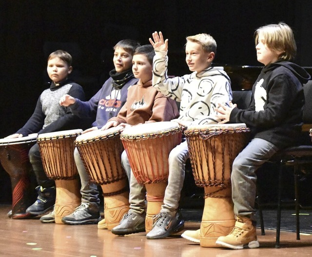 Trommel AG der Grundschule Tumringen.  | Foto: Maja Tolsdorf