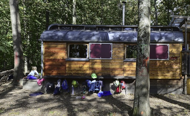 Ein Schutzgebude, wie hier in Freibur...inen neuen Waldkindergarten wre dies.  | Foto: Ingo Schneider