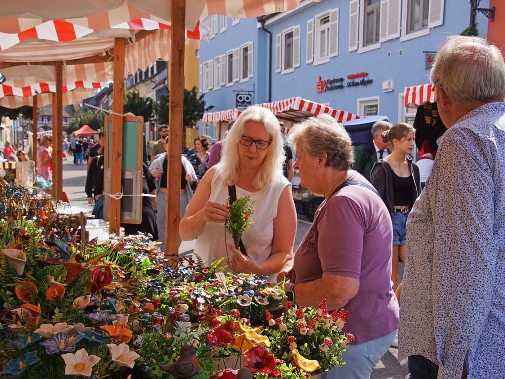 37 Aussteller machten beim Kunsthandwerkermarkt in der Innenstadt mit.