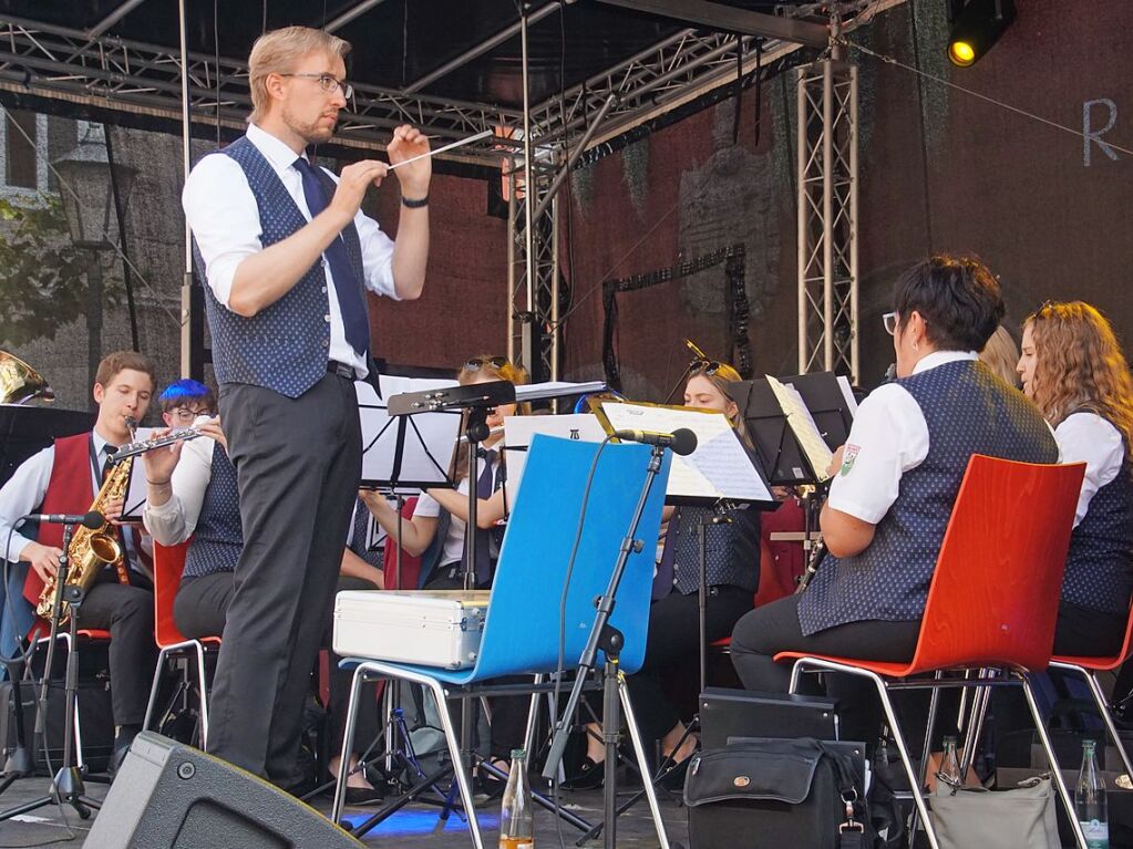 Alle Musikkapellen der Stadt nahmen am Blasmusikfestival teil, hier Hecklingen.