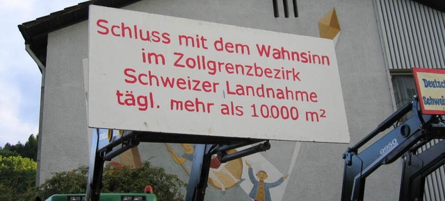 Schon 2005 protestierten Landwirte geg...n am Hochrhein durch Schweizer Bauern.  | Foto: Gerhard Kiefer