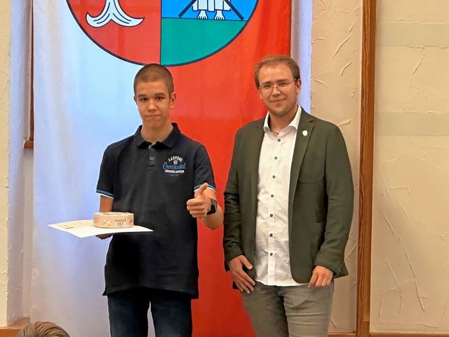 Ron Mutschler (links): erster Platz Sk...lalom C Unified, Special Olympics 2023  | Foto: Gemeinde