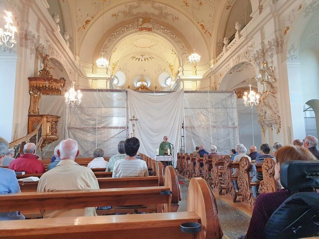 Gottesdienstraum und Baustelle zugleich: die St.-Josef-Kirche in Kollnau.  | Foto: Heike Fischer