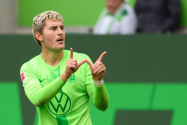 Jonas Wind erzielte einen Treffer f&uuml;r den VfL Wolfsburg.  | Foto: Swen Pf&ouml;rtner/dpa