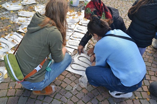 In der Kirchzartener Ortsmitte fand die Kunstaktion statt.  | Foto: Janna Kies