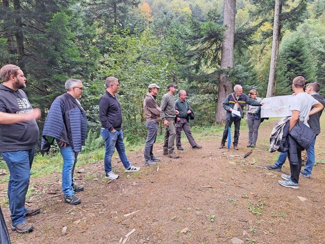 Bei einer Waldbegehung im oberen Erzen...ltige Waldentwicklung zu beachten ist.  | Foto: Nikolaus Bayer