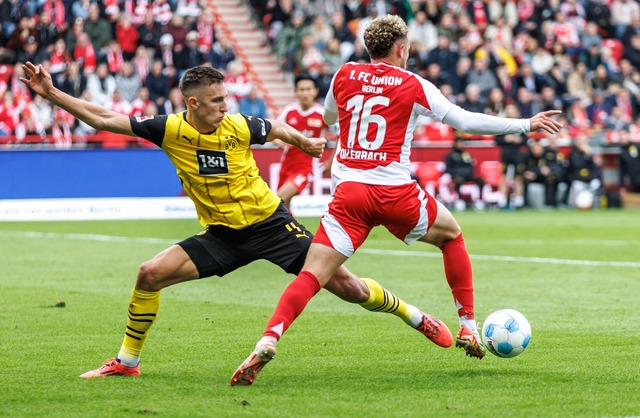 Borussia Dortmund kassiert bei Union Berlin einen herben R&uuml;ckschlag.  | Foto: Andreas Gora/dpa