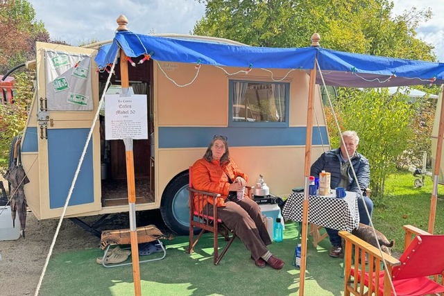 Der lteste Caravan des Clubs, ein Tre...sis. Sie haben ihn in England gekauft.  | Foto: Regina Erb-Schalk