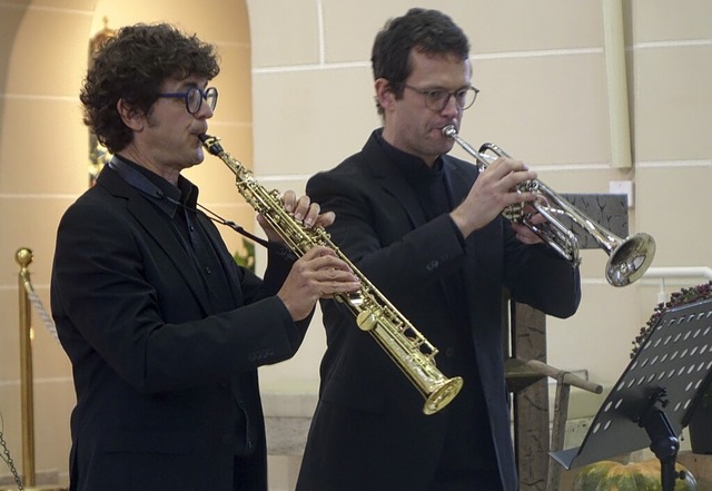 Der Saxophonist Christian Segmehl und ...brillant in der Kirche St. Bonifatius   | Foto: Roswitha Frey