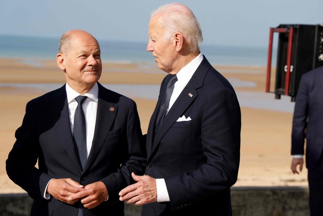 Biden will in Berlin auch Bundeskanzler Scholz treffen. (Archivbild)  | Foto: Ludovic Marin/AFP/dpa