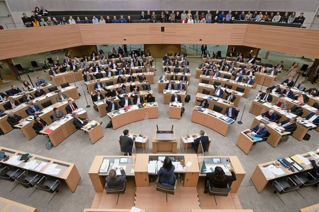 Der Plenarsaal in Stuttgart knnte bald  viel zu klein sein.  | Foto: Marijan Murat (dpa)