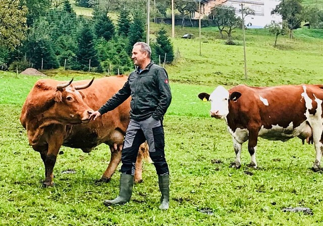 Fr Stefan Martin hlt der kommende Sa...isator des alljhrlichen Viehabtriebs.  | Foto: Michael Drfler